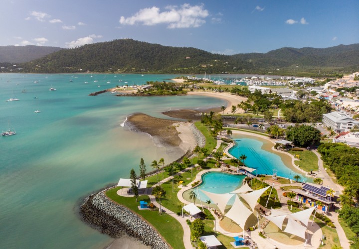 airlie beach lagoon air view teqld